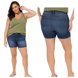 NWT Torrid 5 Inch Bombshell Premium Stretch High-Rise Short Plus Sz 20 Dark Wash